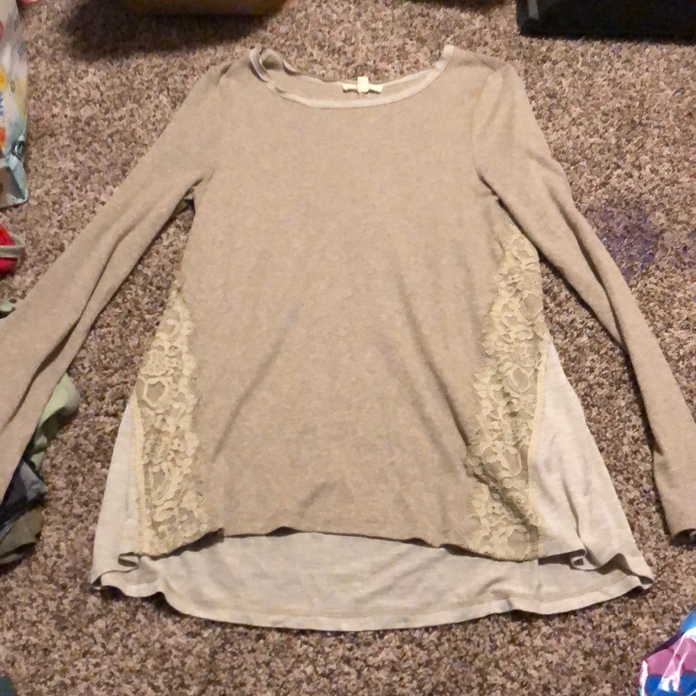 Cream color long sleeve with lace size S